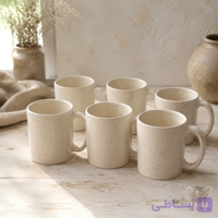 ست ماگ و زیرماگی سرامیکی مات (مجموعه شش عددی)