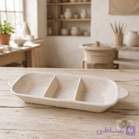 اردوخوری سرامیکی مات مدل سه‌بخشی