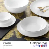 سرویس ۲۶پارچه گرد دیوالی سفید گلدن‌اپال