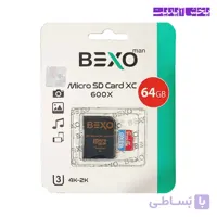 رم میکرو (کارت حافظه) 64 گیگ بکسو من BEXO man مدل 600X U3 4K-2K به همراه خشاب SD