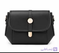 کیف دوشی کلاسیک مشکی - مدل مینیمال با یراق طلایی