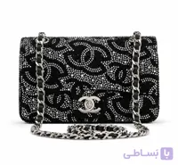 کیف وارداتی دوشی مجلسی زنانه طرح شنل Chanel با تزئینات نگینی _ V
