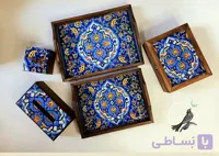 ست پذیرایی چوبی طرح‌دار و رزین