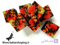 قندان چوبی طرح‌دار رزینی مناسب شکلات‌خوری و دکور خاص با چوب روس