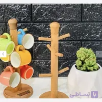 آویز فنجان استند فنجان تمام چوب روس