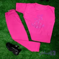 تیشرت شلوار صورتی زنانه مدل1134