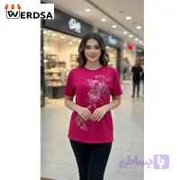 تیشرت زنانه طرح گل رز با تن‌خور لطیف و خنک کد S20