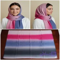 روسری نخی طرح بندی متفاوت قواره 120 شیک و لطیف