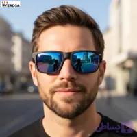 عینک آفتابی اسپرت SPY+ با فریم مشکی و دسته بنفش سفید