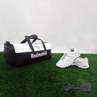 ساک ورزشی مشکی سفید Real madrid مدل 1122
