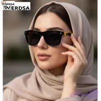 عینک آفتابی مشکی کلاسیک ویفرر با لنز دودی 1550 طرح جوایز