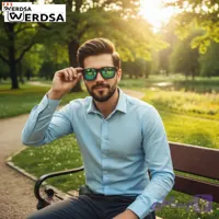 عینک آفتابی اسپرت مدل 1006 با فریم مشکی و لنز شفاف سرمه‌ای