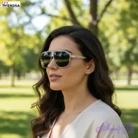 عینک آفتابی لوکس فریم نقره‌ای کد 1664 سه تا بخر سه تا ببر