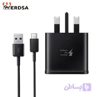 شارژر دیواری سامسونگ مدل EP-TA200CBEGGB به همراه کابل تبدیل USB-C 15wpd power adapter