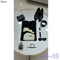 تیشرت آستین کوتاه ساده طرح اسکلت گل رز نگین دار مدل T70 محدود