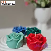 شمع گل رز شکوفه‌ای لوکس برای یلدا و سال نو