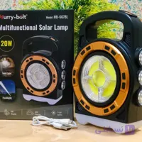 چراغ قوه 20 وات پاور بانک خورشیدی شارژی مدل HURRY.BOLT HB-6678C