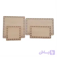 کفی تریکو بافی مدل مستطیل و مربع مجموعه 4 عددی