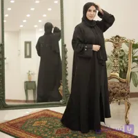 مانتو عبایی ژاکارد مجلسی مدل شیک | پارچه طرح‌دار لوکس و تن‌خور عالی