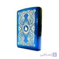 فندک زیپو اصل آبی براق لوگوی زیپو مدل 46424 ZIPPO FANCY FLAME
