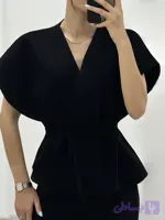 شومیز و شلوار کرپ مشکی