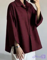 شومیز لینن زرشکی