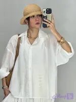 شومیز زنانه شیشه‌ای سفید