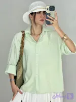 شومیز پری سبز پسته‌ای