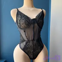 لباس خواب توری فنردار مشکی