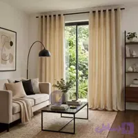 پرده آماده مخمل الیزه براق شامپاینی