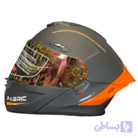 کلاه کاسکت فک متحرک فابریک Fabric مشکی نارنجی