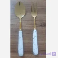 قاشق چنگال طلایی ماربل