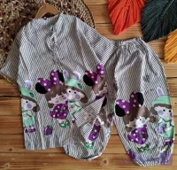 ست تیشرت شلوارک دخترانه تمام نخ کد1106
