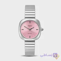 ساعت مچی زنانه بند فلزی رادو (RADO)، بند کرکره‌ای استیل با رنگ نقره‌ای، صفحه صورتی