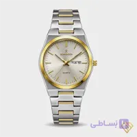 ساعت مچی مردانه رومانسون نقره ای و طلایی صفحه نقره ای | استیل 304 رنگ ثابت، کیفیت های کپی
