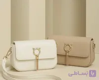 کیف دوشی و دستی شیک‌ مجلسی پاسپرتی مشکی کرم سفید زنانه  ( 461 )