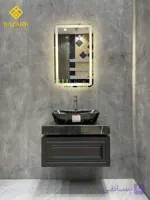 روشویی سنگی مشکی کابینت دار مدل کلاسیک