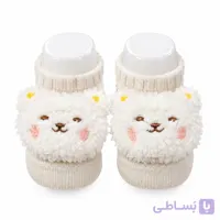 جوراب عروسکی نوزاد کد 01 طرح خرسی پاپوش نرم و گرم نوزادی از جنس نخ پنبه ضد حساسیت