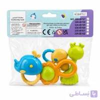 پک جغجغه نوزاد طرح زرافه و دلفین اسباب‌بازی تقویت حواس و سرگرمی کودک
