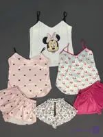 ست خواب نیمتنه و شلوارک زنانه مدل ساتن عروسکی و فانتزی کد 0543
