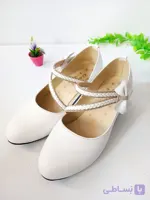 کفش مجلسی عید پاشنه دار سفید سایز ۳۱ تا ۳۶