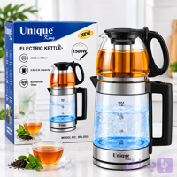 چای ساز یونیک کینگ MN-2026 توان 1500 وات کتری 2 لیتری شیشه‌ای