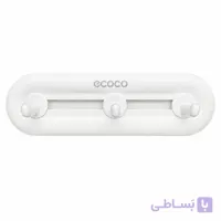 قلاب آویز سه شاخه متحرک چسبی ecoco رنگ سفید