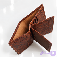 کیف پول چرم طبیعی رنگ قهوه ای مدل رُما