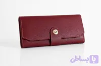 کیف پول چرم طبیعی زرشکی