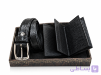 ست زنانه کمربند و جاکارتی تمام چرم طبیعی /folo