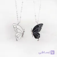 گردنبند ست پروانه زنجیر استیل کد68