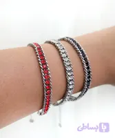 دستبند تنیسی استیل زنجیر کارتیه فول نگین