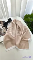 مینی اسکارف ابریشم خطی مربع صورتی کالباسی