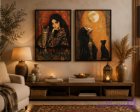 تابلو تکسچرست دو تیکه طرح دختر | تابلو دکوراتیو مدرن